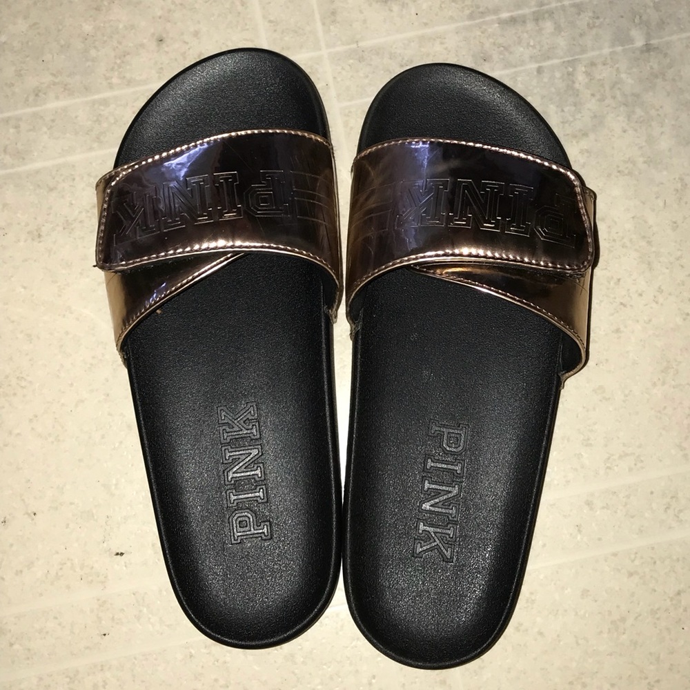 Pink metallic slides